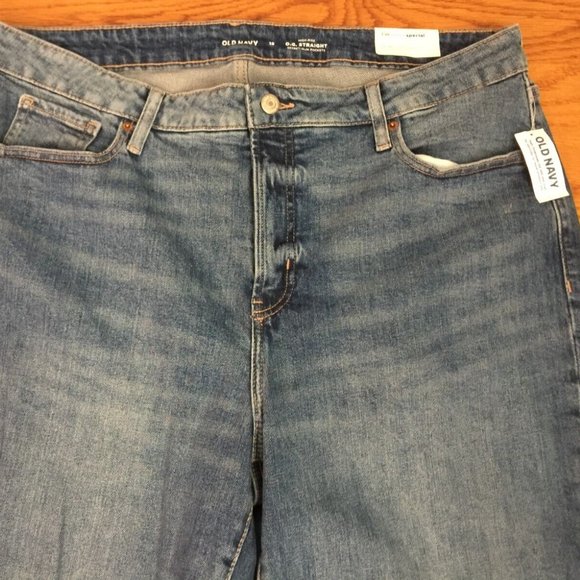 OLD NAVY OG STRAIGHT HIGH RISE JEANS WOMENS 18 BLUE STRETCH DENIM ANKLE 39"x28" - Picture 9 of 16